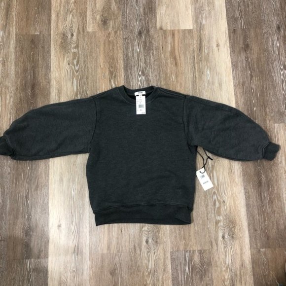New, Agolde "Thora" Graphite Heather Sweatshirt XS - Picture 5 of 8